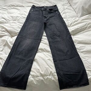 PAIGE Sasha Dark Gray Wide Legged Jeans